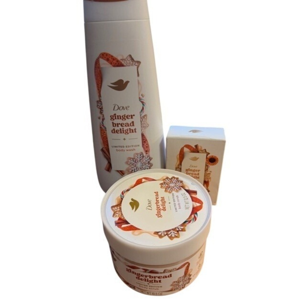 Dove Gingerbread Delight Limited Edition Body‎ Wash Scrub and Beauty Bar Set